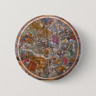 Vintage Astronomy, Map of Christian Constellations 6 Cm Round Badge