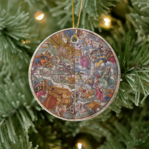 Vintage Astronomy, Map of Christian Constellations Ceramic Tree Decoration