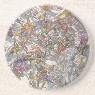 Vintage Astronomy, Map of Christian Constellations Coaster