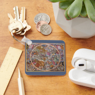 Vintage Astronomy, Map of Christian Constellations Key Ring