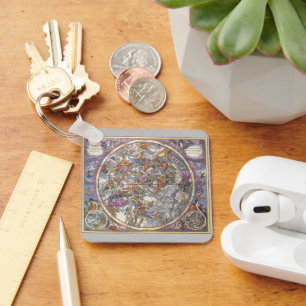 Vintage Astronomy, Map of Christian Constellations Key Ring