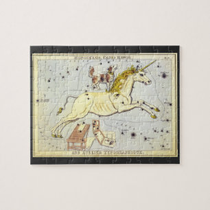 Vintage Astronomy, Monoceros Unicorn Constellation Jigsaw Puzzle