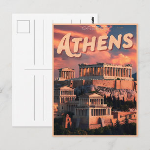 vintage Athens capital of Greece gifts Postcard