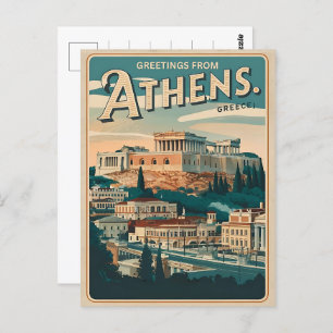 vintage Athens capital of Greece gifts Postcard