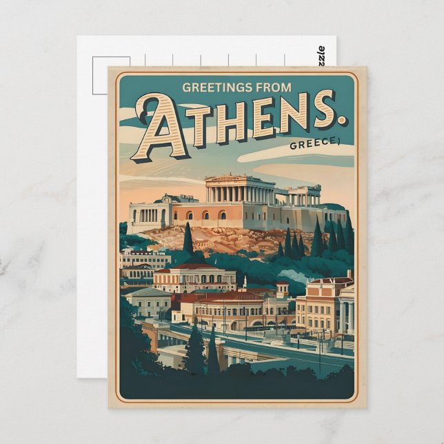 vintage Athens capital of Greece gifts Postcard (Front/Back)