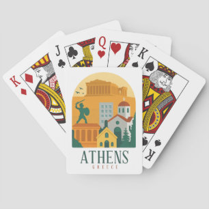 Vintage Athens Greece Travel – Parthenon Playing Cards
