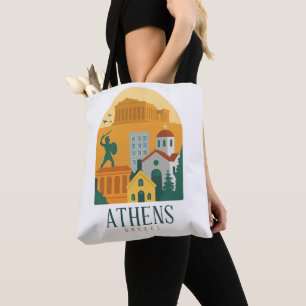 Vintage Athens Greece Travel – Parthenon Tote Bag