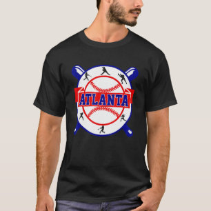 Vintage Atlanta Cityscape Baseball  For Men Women  T-Shirt