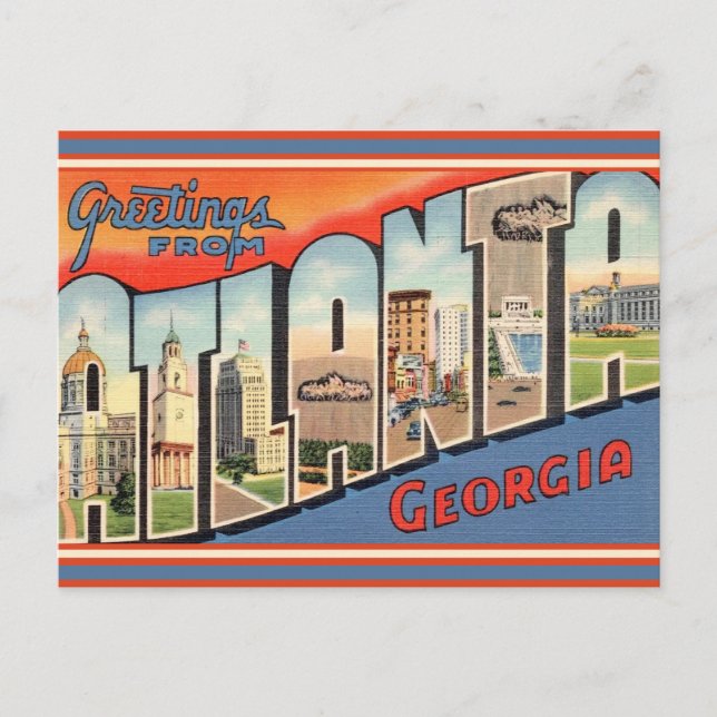 Vintage Atlanta Greetings  Postcard (Front)