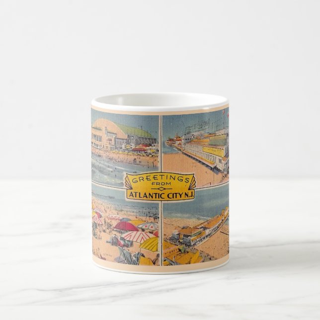 Vintage Atlantic City Illustrated Mug (Center)