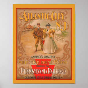 Vintage Atlantic City Resort Advertisement Poster