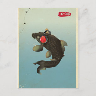 Vintage Audio Koi Postcard