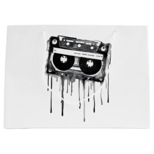 Vintage audiocassette large gift bag