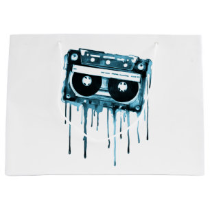 Vintage audiocassette large gift bag