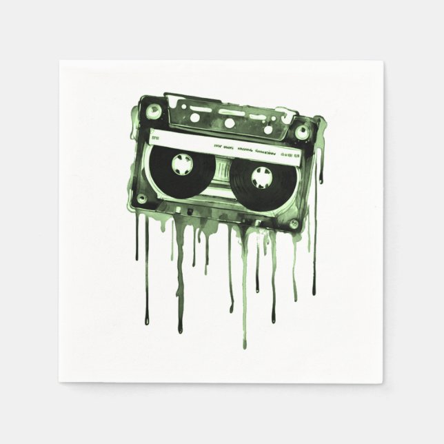 Vintage audiocassette napkin (Front)