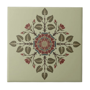 Vintage Audsley Tudor Rose Victorian Pattern Art Tile