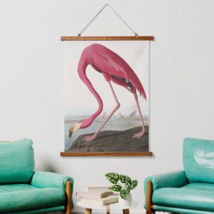 Vintage Audubon American Flamingo Pink Bird Art Hanging Tapestry