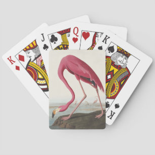 Vintage Audubon American Flamingo Pink Bird Art Playing Cards