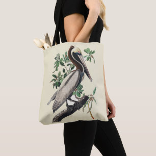 Vintage Audubon Brown Pelican Coastal Bird Art Tote Bag