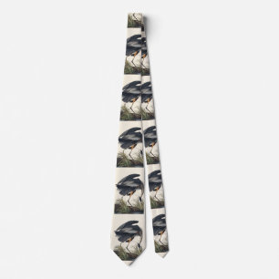 Vintage Audubon Great Blue Heron Bird Nature Art Tie