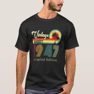 Vintage August 1947 Birthday On The Beach 75th T-Shirt