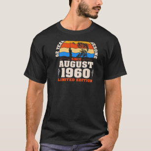 Vintage August 1960 62 Year Old Fishing Lover 62Nd T-Shirt