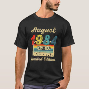 Vintage August 1984 Cassette Tape 37Th Birthday De T-Shirt