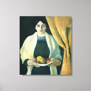 Vintage August Macke Portrait With Apples Canvas Print