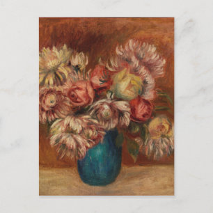 Vintage Auguste Renoir Flowers in a Green Vase Postcard