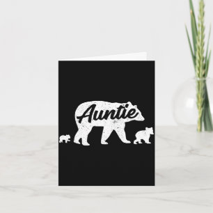 Vintage auntie aunt bear with 2 cub mother's day card