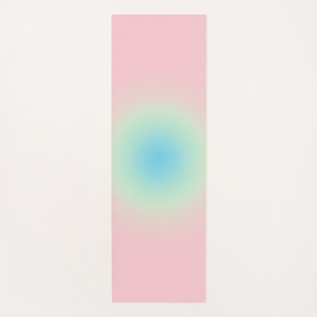 Vintage Aura Blue Pink Gradient Ombre   Yoga Mat (Front)