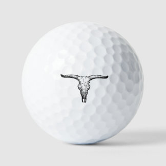 Vintage Aurochs Skull Illustration Golf Balls