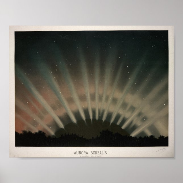 Vintage Aurora Borealis Illustration Poster (Front)
