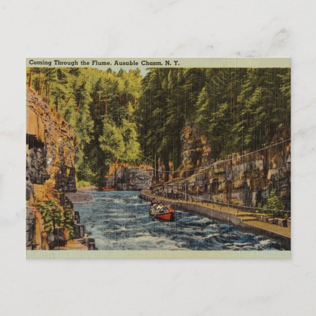 Vintage, Ausable, Chasm, New York Postcard (Front)