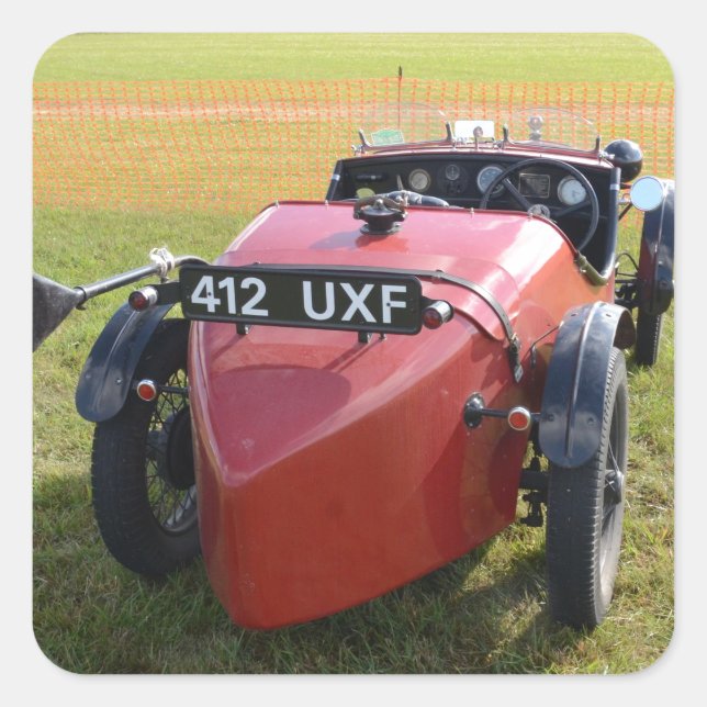 Vintage Austin 7 Sportscar Square Sticker (Front)