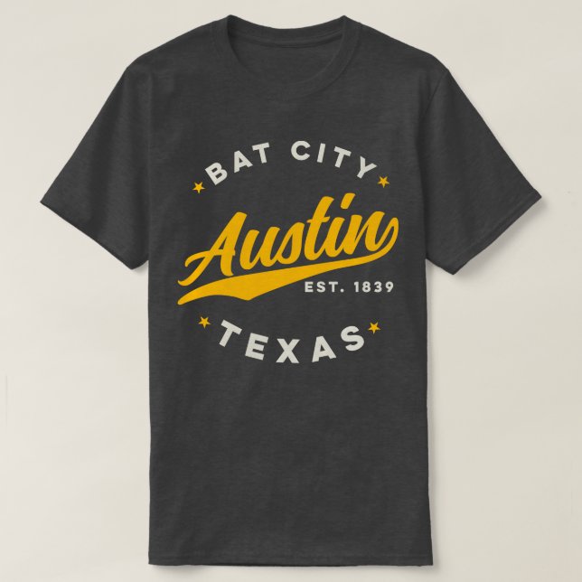 Vintage Austin Bat City Texas USA T-Shirt (Design Front)