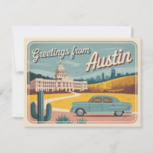 Vintage Austin Postcard   Greetings from Austin
