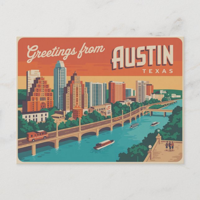 Vintage Austin Postcard | Greetings from Austin (Front)
