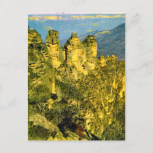 Vintage Australia, Australia, Three sisters rocks, Postcard