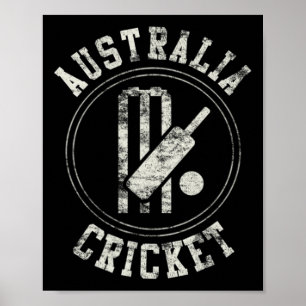 Vintage Australia Cricket Logo Poster