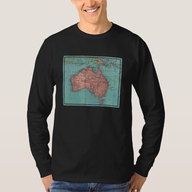 Vintage Australia Map 1924 T-Shirt (Front)