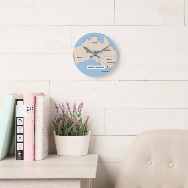 Vintage Australia Map Wall Clock | Retro Traveller (Reading Room)