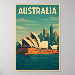 Vintage Australia Sydney Opera House Poster
