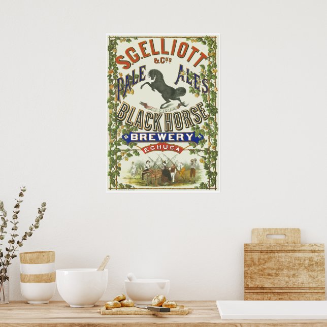Vintage Australian Brewery Advertising Poster (Kitchen)