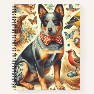 Vintage Australian Cattle Dog Painting Notebook