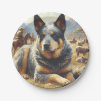 Vintage Australian Cattle Dog Painting