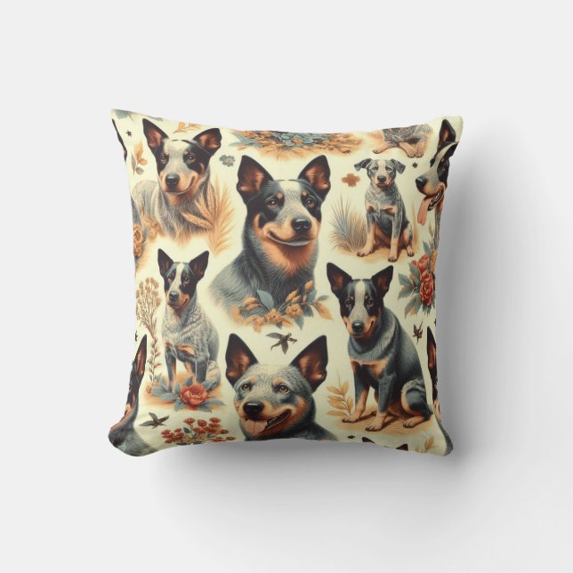 Vintage Australian Cattle  Seamless Cushion (Front)