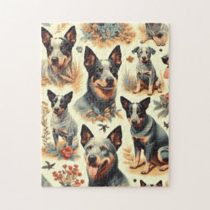 Vintage Australian Cattle  Seamless Jigsaw Puzzle