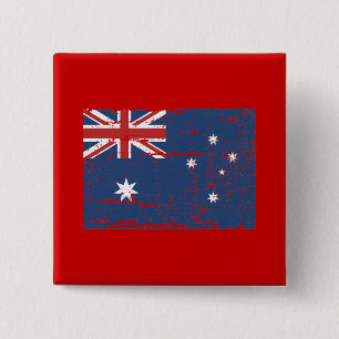 Vintage Australian Flag 15 Cm Square Badge