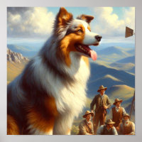 Vintage Australian Shepherd  Painting